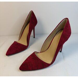 Imagine Vince Camuto Ossie Women Size 7 Slate Red Wine Pleated Fabric Stiletto